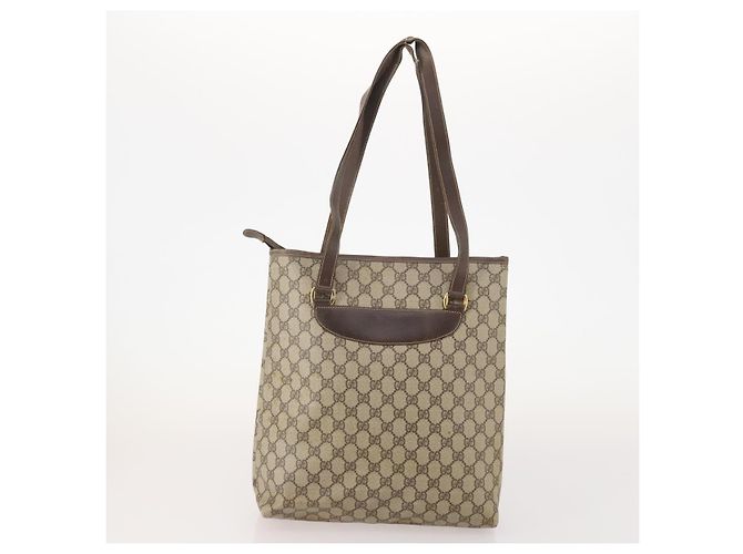 Borsa GUCCI GG Supreme GG Plus Web Sherry Line in PVC 4 Set Beige Avorio Auth 178836 Crudo - vista 18