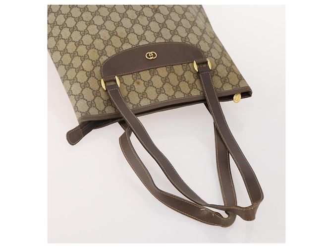 Borsa GUCCI GG Supreme GG Plus Web Sherry Line in PVC 4 Set Beige Avorio Auth 178836 Crudo - vista 20