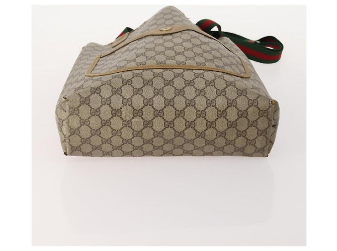 Borsa GUCCI GG Supreme GG Plus Web Sherry Line in PVC 4 Set Beige Avorio Auth 178836 Crudo - vista 6