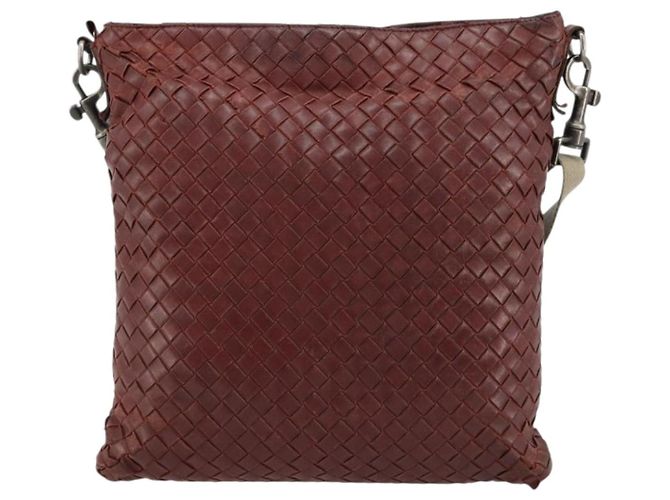 BORSA BOTTEGA VENETA INTRECCIATO in pelle Bordeaux Silver 276357 Auth BA12816 - vista 13