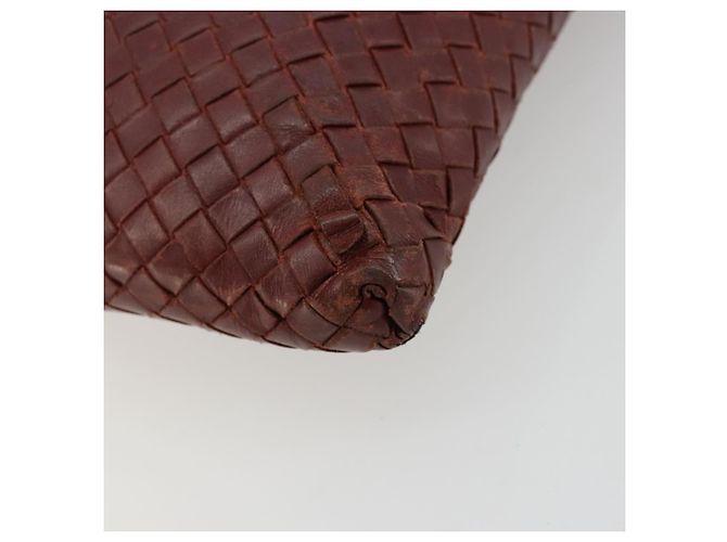 BORSA BOTTEGA VENETA INTRECCIATO in pelle Bordeaux Silver 276357 Auth BA12816 - vista 15