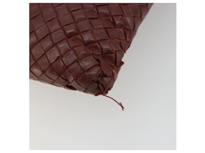 BORSA BOTTEGA VENETA INTRECCIATO in pelle Bordeaux Silver 276357 Auth BA12816 - vista 16