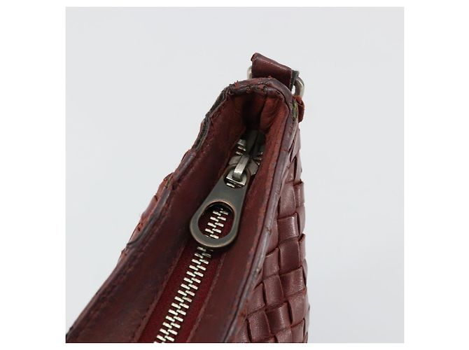 BORSA BOTTEGA VENETA INTRECCIATO in pelle Bordeaux Silver 276357 Auth BA12816 - vista 18