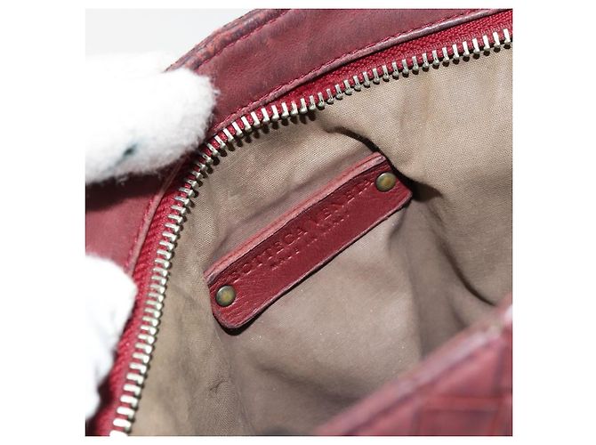 BORSA BOTTEGA VENETA INTRECCIATO in pelle Bordeaux Silver 276357 Auth BA12816 - vista 19