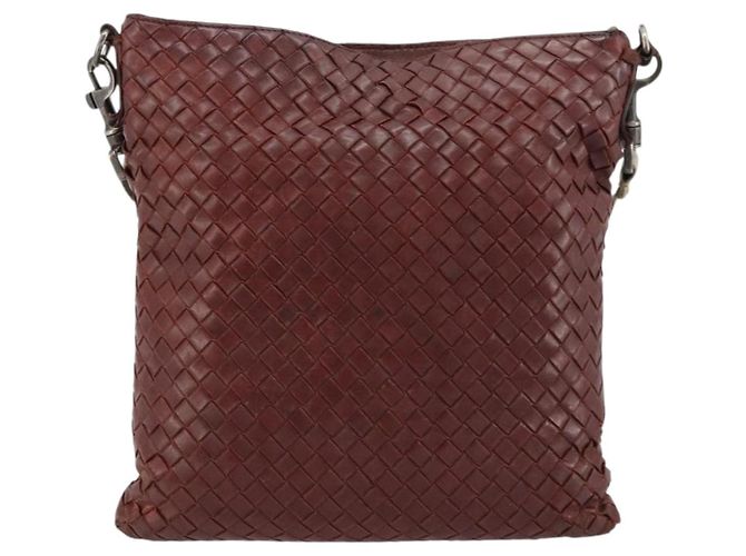 BORSA BOTTEGA VENETA INTRECCIATO in pelle Bordeaux Silver 276357 Auth BA12816 - vista 2