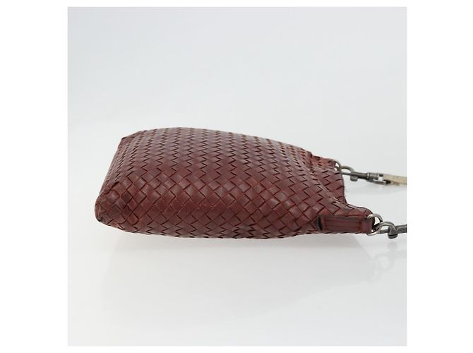 BORSA BOTTEGA VENETA INTRECCIATO in pelle Bordeaux Silver 276357 Auth BA12816 - vista 3