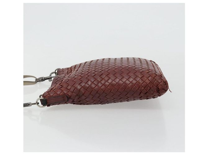 BORSA BOTTEGA VENETA INTRECCIATO in pelle Bordeaux Silver 276357 Auth BA12816 - vista 4