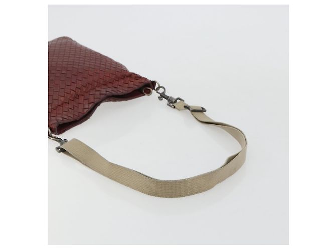 BORSA BOTTEGA VENETA INTRECCIATO in pelle Bordeaux Silver 276357 Auth BA12816 - vista 7