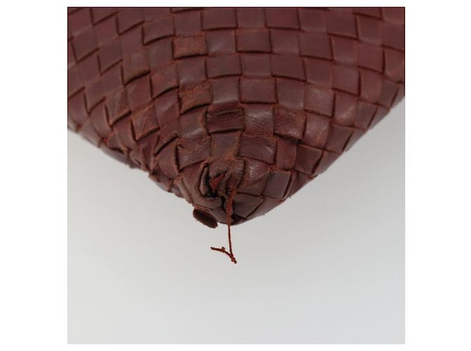 BORSA BOTTEGA VENETA INTRECCIATO in pelle Bordeaux Silver 276357 Auth BA12816 - vista 8