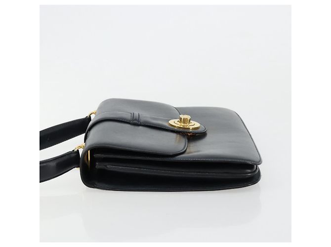 Borsa GUCCI in pelle blu navy e oro Auth ka4422 D'oro - vista 4
