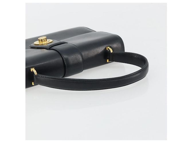 Borsa GUCCI in pelle blu navy e oro Auth ka4422 D'oro - vista 7