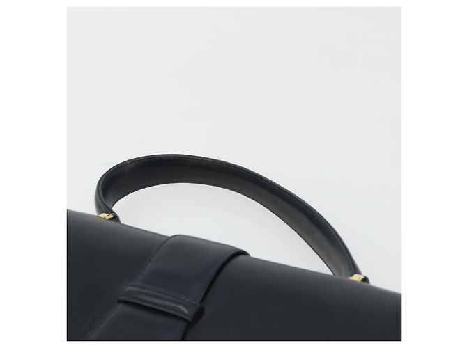 Borsa GUCCI in pelle blu navy e oro Auth ka4422 D'oro - vista 8