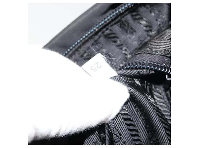 Borsa a tracolla PRADA Nylon Nero Argento Auth 179291 - vista 11