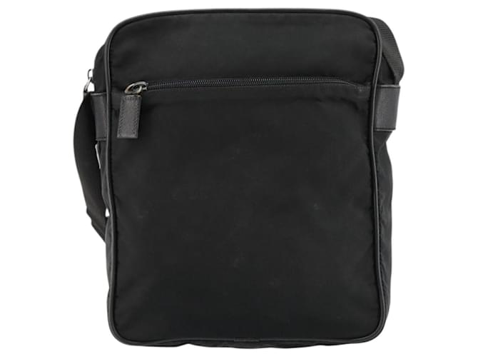 Borsa a tracolla PRADA Nylon Nero Argento Auth 179291 - vista 13