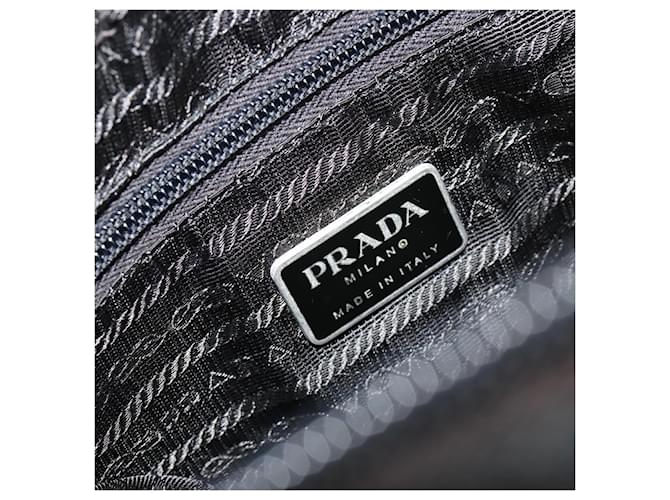 Borsa a tracolla PRADA Nylon Nero Argento Auth 179291 - vista 21