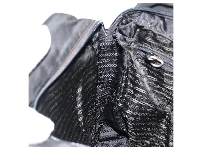 Borsa a tracolla PRADA Nylon Nero Argento Auth 179291 - vista 23