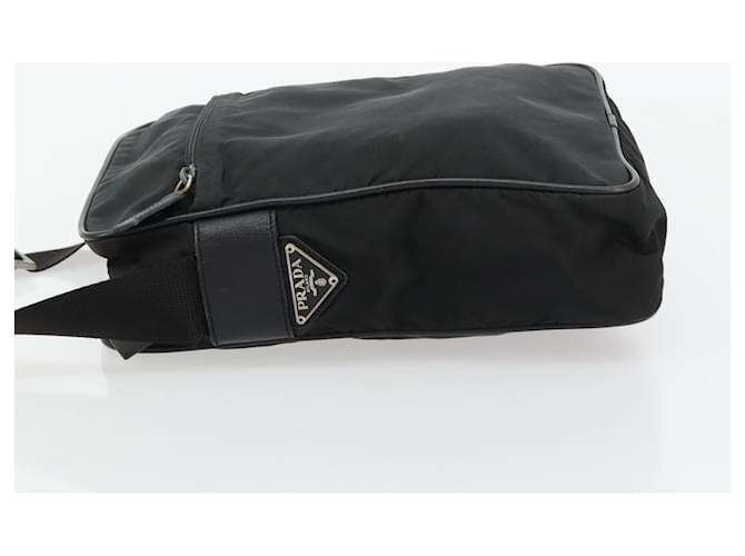 Borsa a tracolla PRADA Nylon Nero Argento Auth 179291 - vista 4