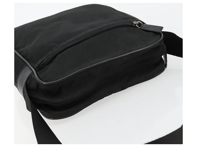 Borsa a tracolla PRADA Nylon Nero Argento Auth 179291 - vista 6