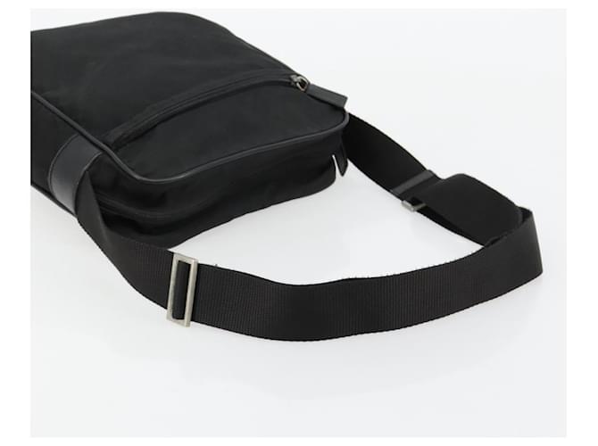 Borsa a tracolla PRADA Nylon Nero Argento Auth 179291 - vista 7