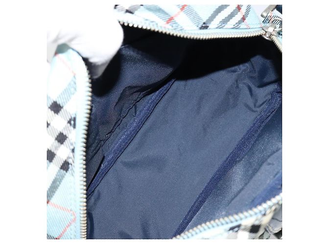 Borsa a tracolla BURBERRY Nova Check Blue Label Nylon Azzurro Light Silver Auth 181134 Argento Blu chiaro - vista 12