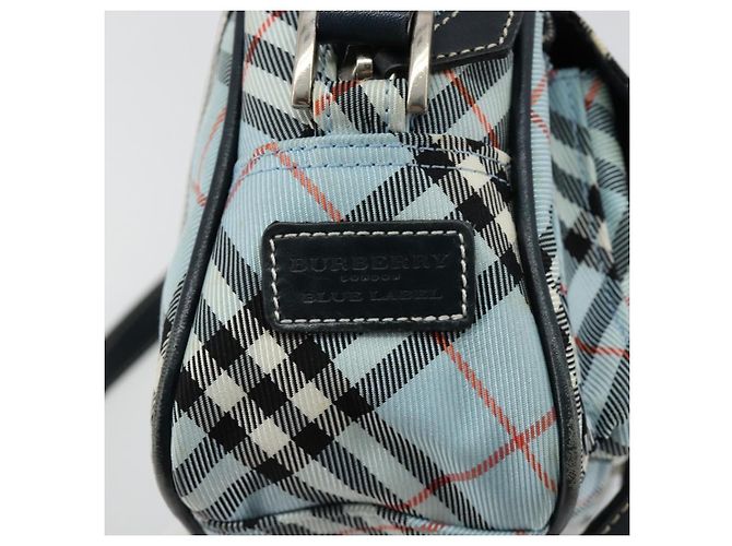 Borsa a tracolla BURBERRY Nova Check Blue Label Nylon Azzurro Light Silver Auth 181134 Argento Blu chiaro - vista 17