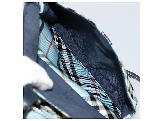 Borsa a tracolla BURBERRY Nova Check Blue Label Nylon Azzurro Light Silver Auth 181134 Argento Blu chiaro - vista 23