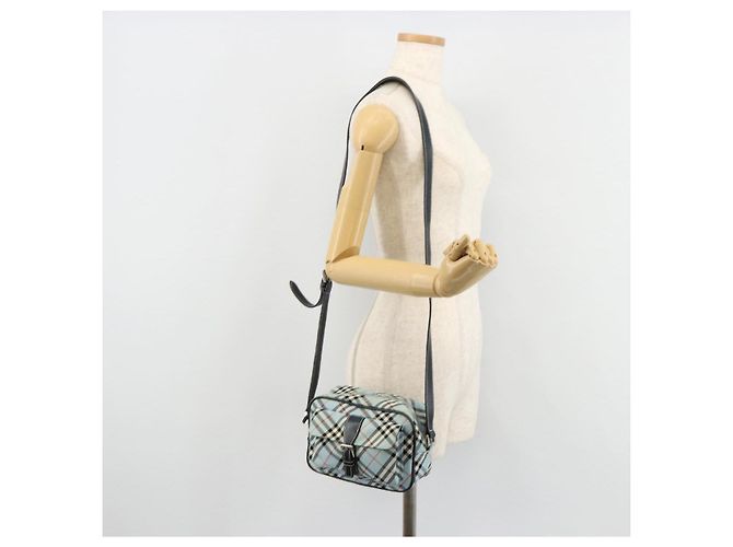 Borsa a tracolla BURBERRY Nova Check Blue Label Nylon Azzurro Light Silver Auth 181134 Argento Blu chiaro - vista 24