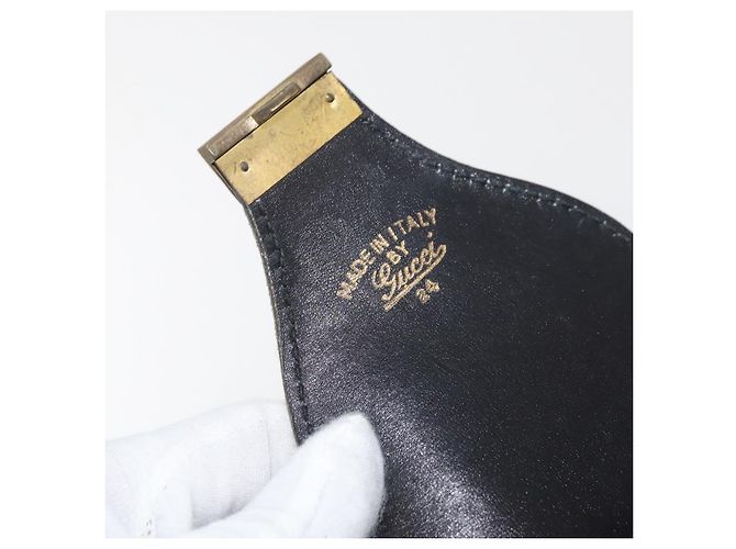 Valigia GUCCI GG Canvas Web Sherry Line Nera Oro Auth 179648 Nero D'oro - vista 12