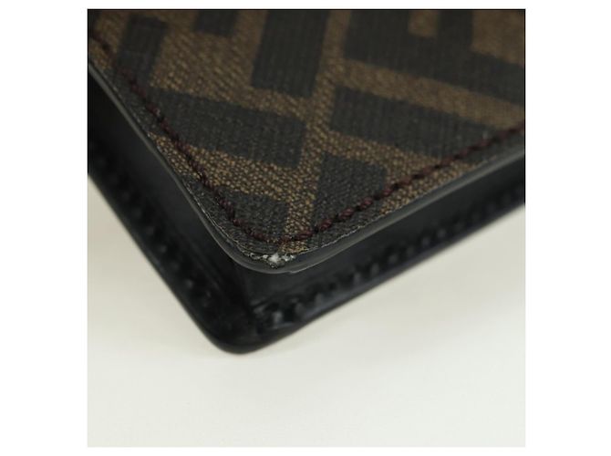 FENDI Borsa a secchiello Zucca Canvas Slim Shoulder Bag Nero Marrone Auth 179706V - vista 10