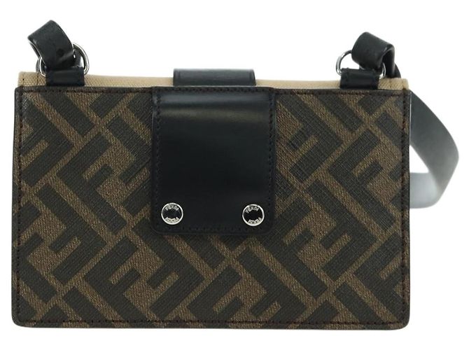 FENDI Borsa a secchiello Zucca Canvas Slim Shoulder Bag Nero Marrone Auth 179706V - vista 2