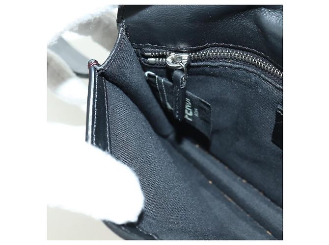FENDI Borsa a secchiello Zucca Canvas Slim Shoulder Bag Nero Marrone Auth 179706V - vista 25