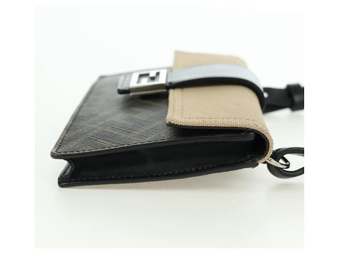 FENDI Borsa a secchiello Zucca Canvas Slim Shoulder Bag Nero Marrone Auth 179706V - vista 4