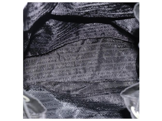 Zaino PRADA Nylon Nero Argento Auth 180665A - vista 11