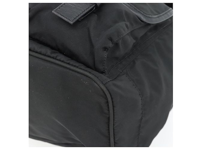 Zaino PRADA Nylon Nero Argento Auth 180665A - vista 16
