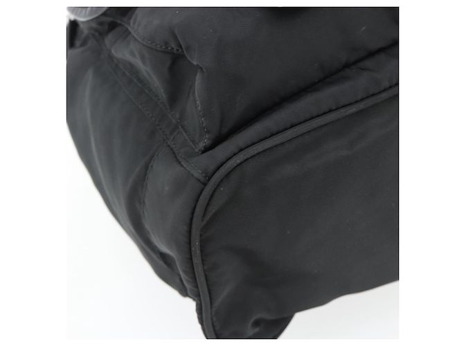 Zaino PRADA Nylon Nero Argento Auth 180665A - vista 17