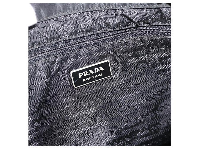 Zaino PRADA Nylon Nero Argento Auth 180665A - vista 21