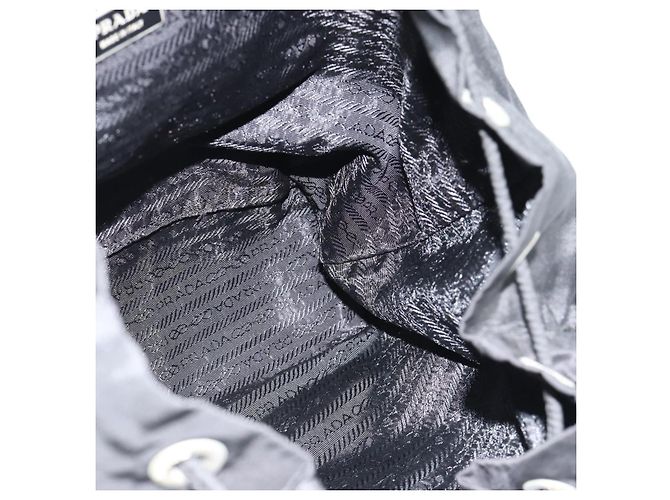 Zaino PRADA Nylon Nero Argento Auth 180665A - vista 22