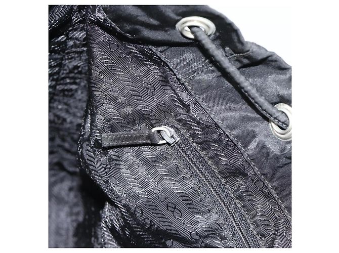 Zaino PRADA Nylon Nero Argento Auth 180665A - vista 24