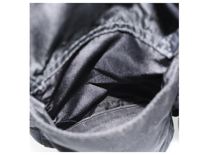 Zaino PRADA Nylon Nero Argento Auth 180665A - vista 26