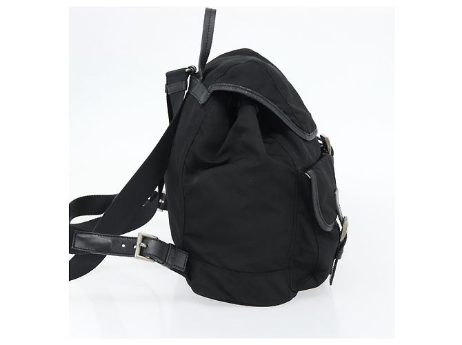 Zaino PRADA Nylon Nero Argento Auth 180665A - vista 3
