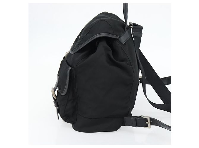Zaino PRADA Nylon Nero Argento Auth 180665A - vista 4