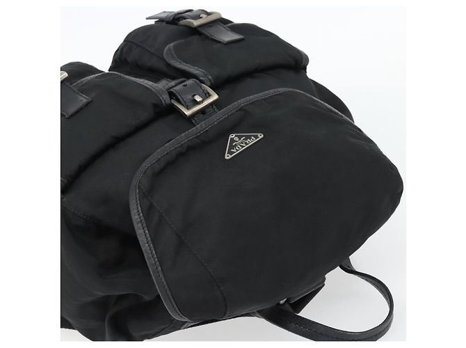 Zaino PRADA Nylon Nero Argento Auth 180665A - vista 6