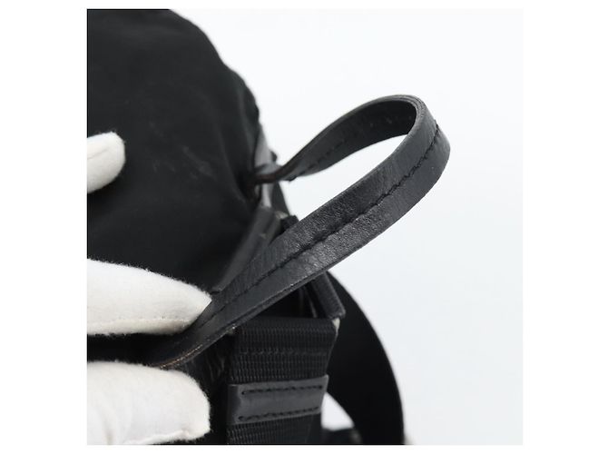 Zaino PRADA Nylon Nero Argento Auth 180665A - vista 7