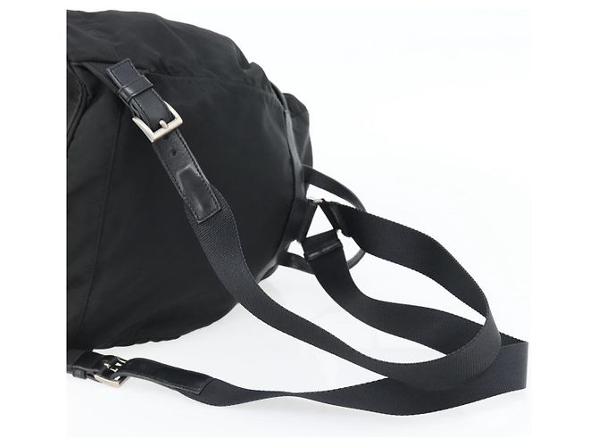 Zaino PRADA Nylon Nero Argento Auth 180665A - vista 8