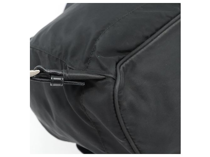 Zaino PRADA Nylon Nero Argento Auth 180665A - vista 9