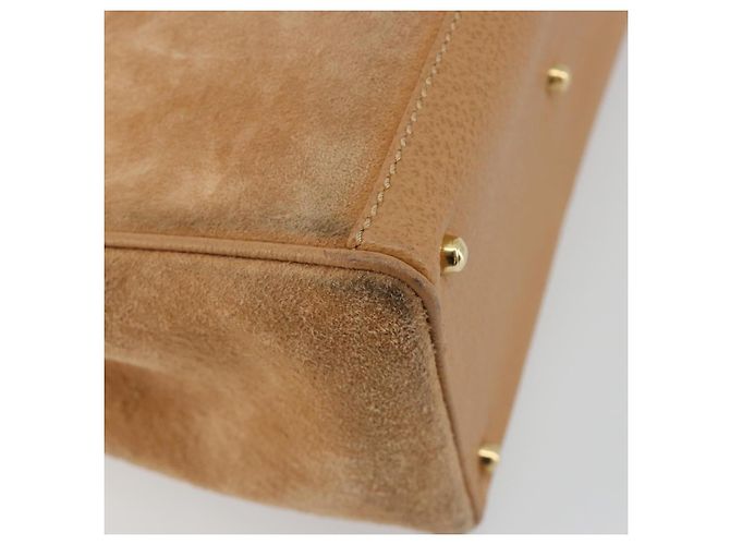 GUCCI Bamboo Handtasche Wildleder 2way Beige Gold 000 1364 0316 Auth 181173 Golden - Ansicht 10