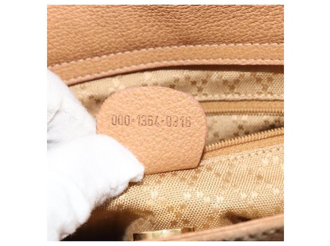 GUCCI Bamboo Handtasche Wildleder 2way Beige Gold 000 1364 0316 Auth 181173 Golden - Ansicht 12