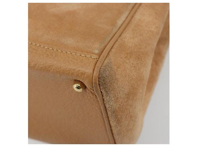 GUCCI Bamboo Handtasche Wildleder 2way Beige Gold 000 1364 0316 Auth 181173 Golden - Ansicht 15