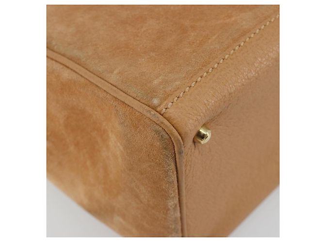 GUCCI Bamboo Handtasche Wildleder 2way Beige Gold 000 1364 0316 Auth 181173 Golden - Ansicht 16