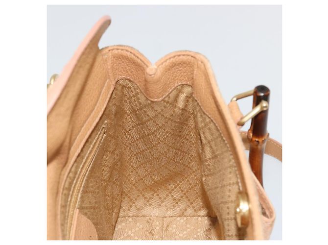 GUCCI Bamboo Handtasche Wildleder 2way Beige Gold 000 1364 0316 Auth 181173 Golden - Ansicht 19